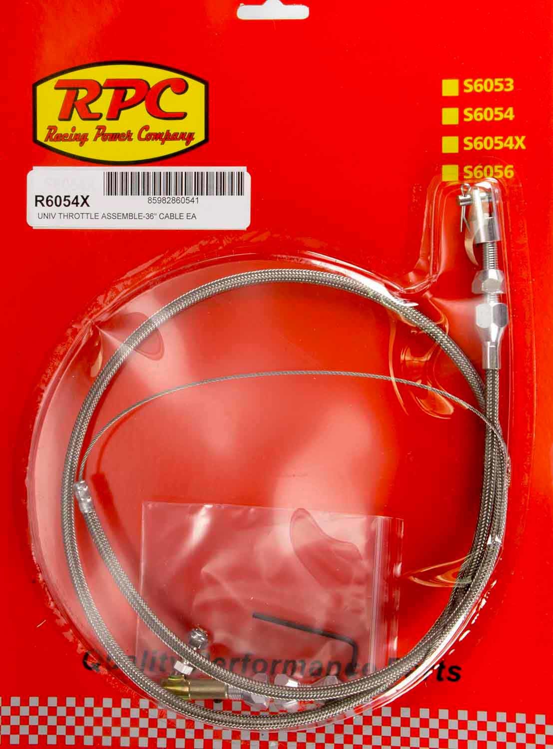 RACING POWER CO-PACKAGED Stainless Throttle Cable 36in RPCR6054X