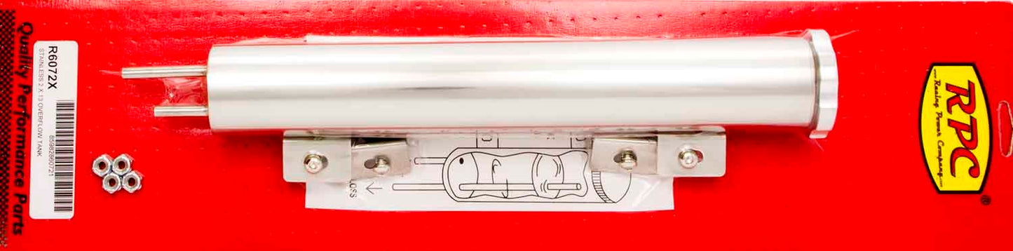 Racing Power Co-Packaged 13in Polished Stainless Overflow Tank MPN RPCR6072X