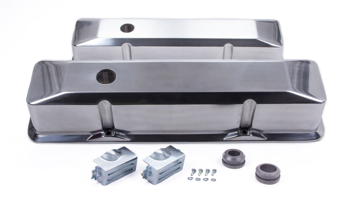 Racing Power Co-Packaged SBC Alum Recessed Tall V/C Plain Polished MPN RPCR6152 For Chevy