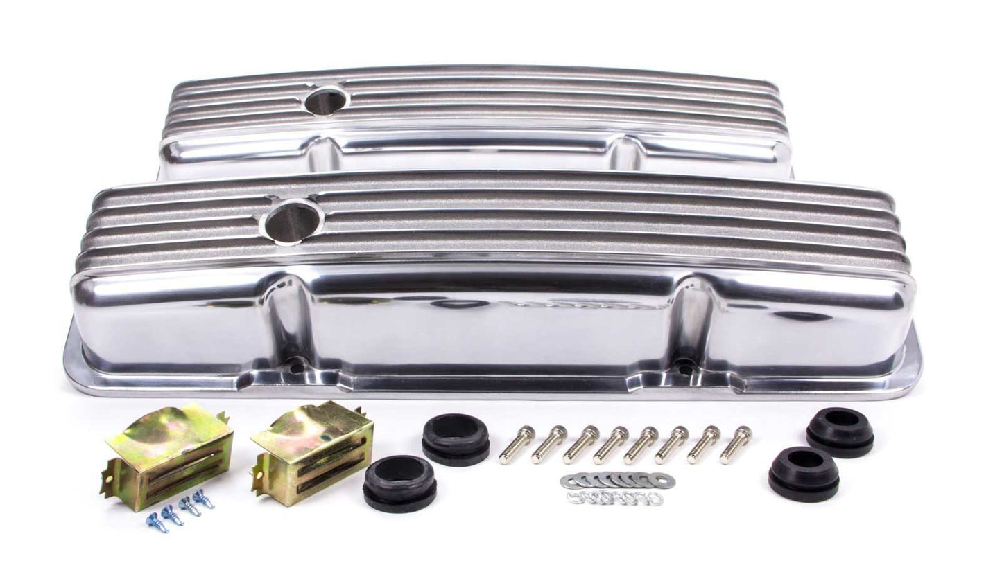 Racing Power Co-Packaged SBC Alum Finned Short V/C Polished MPN RPCR6186 For Chevy