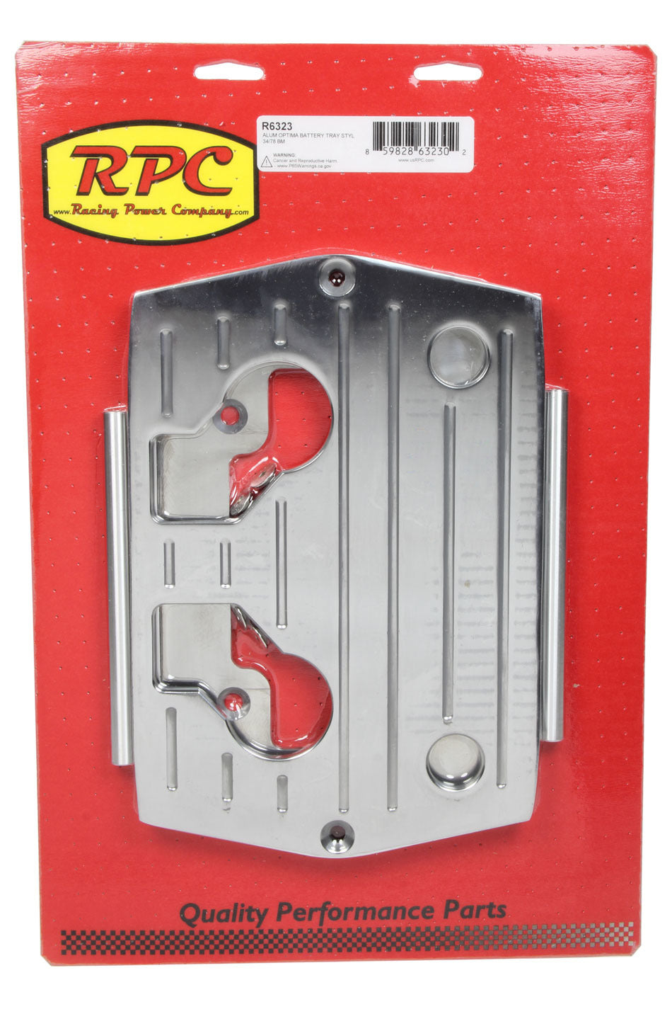 Racing Power Co-Packaged Optima Alum Ball Milled Battery Tray Polished MPN RPCR6323