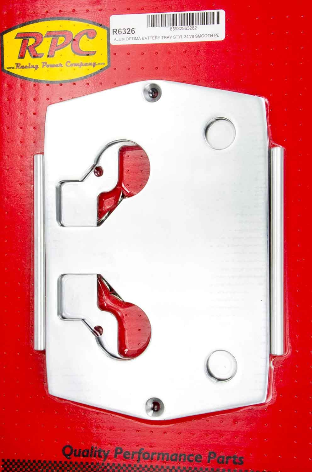 Racing Power Co-Packaged Optima Alum Smooth Battery Tray Polished MPN RPCR6326