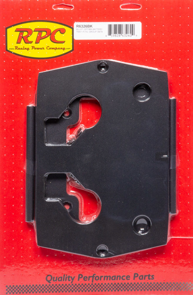 Racing Power Co-Packaged Optima Aluminum Smooth Battery Tray Black MPN RPCR6326BK