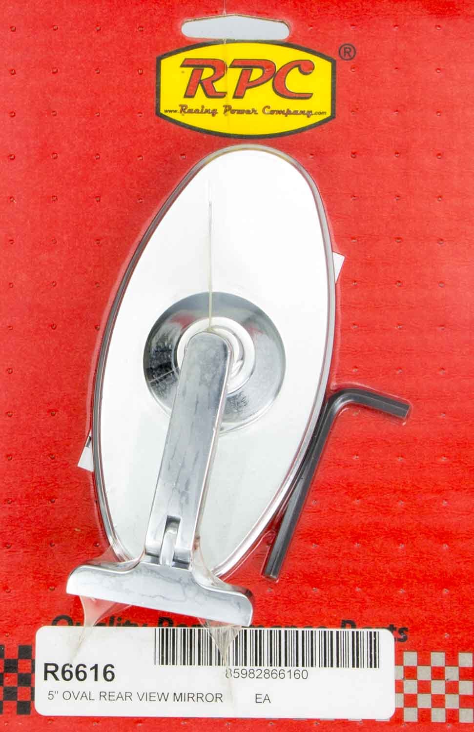 Racing Power Co-Packaged Chrome Steel Oval 5in Interior Mirror MPN RPCR6616