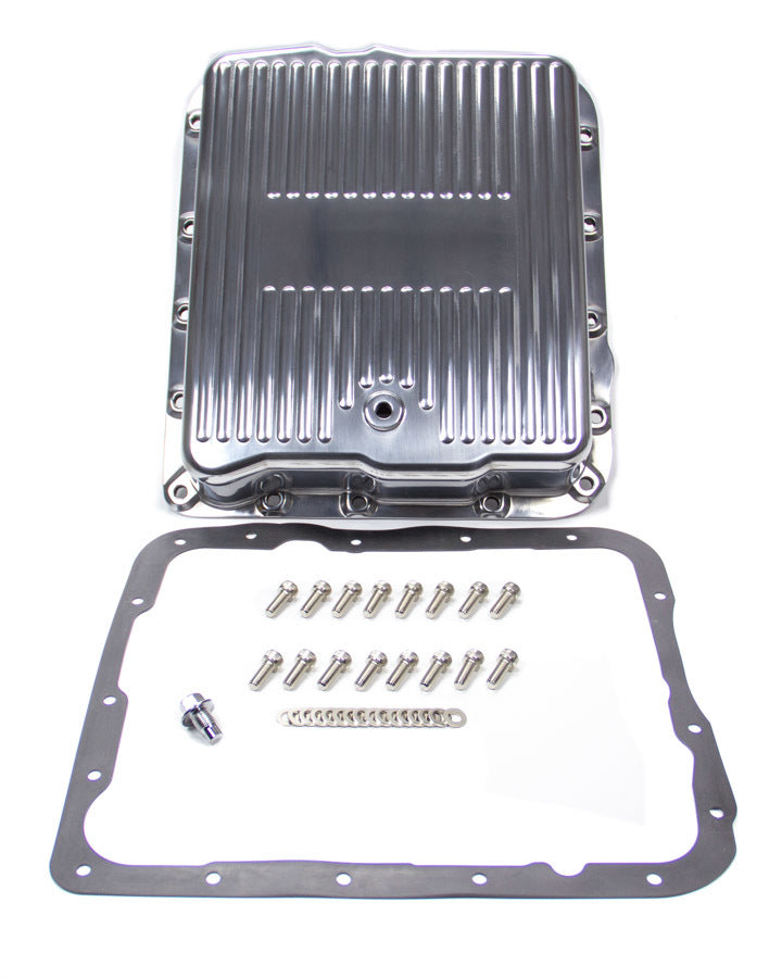 Racing Power Co-Packaged GM 700R4 4L60 Alum Trans Pan Polished MPN RPCR8493