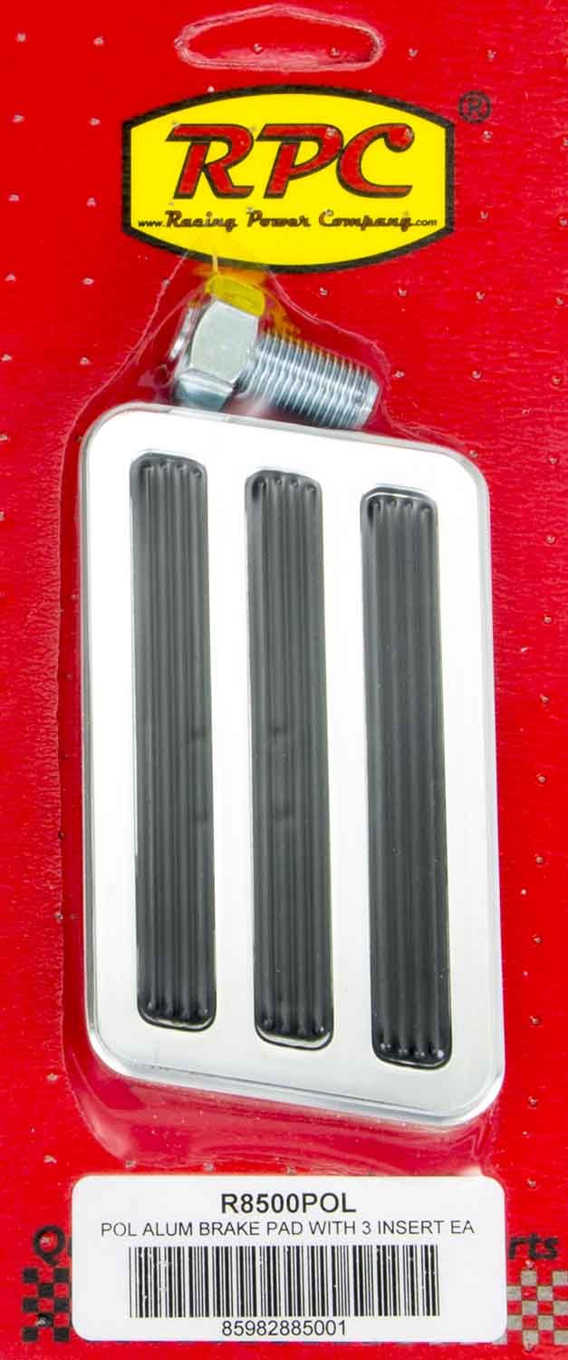 Racing Power Co-Packaged Brake Pad Polished with Rubber Inserts MPN RPCR8500POL