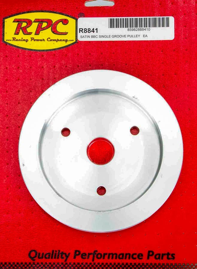 Racing Power Co-Packaged BBC SWP Single Groove Lower Pulley MPN RPCR8841 For Chevy