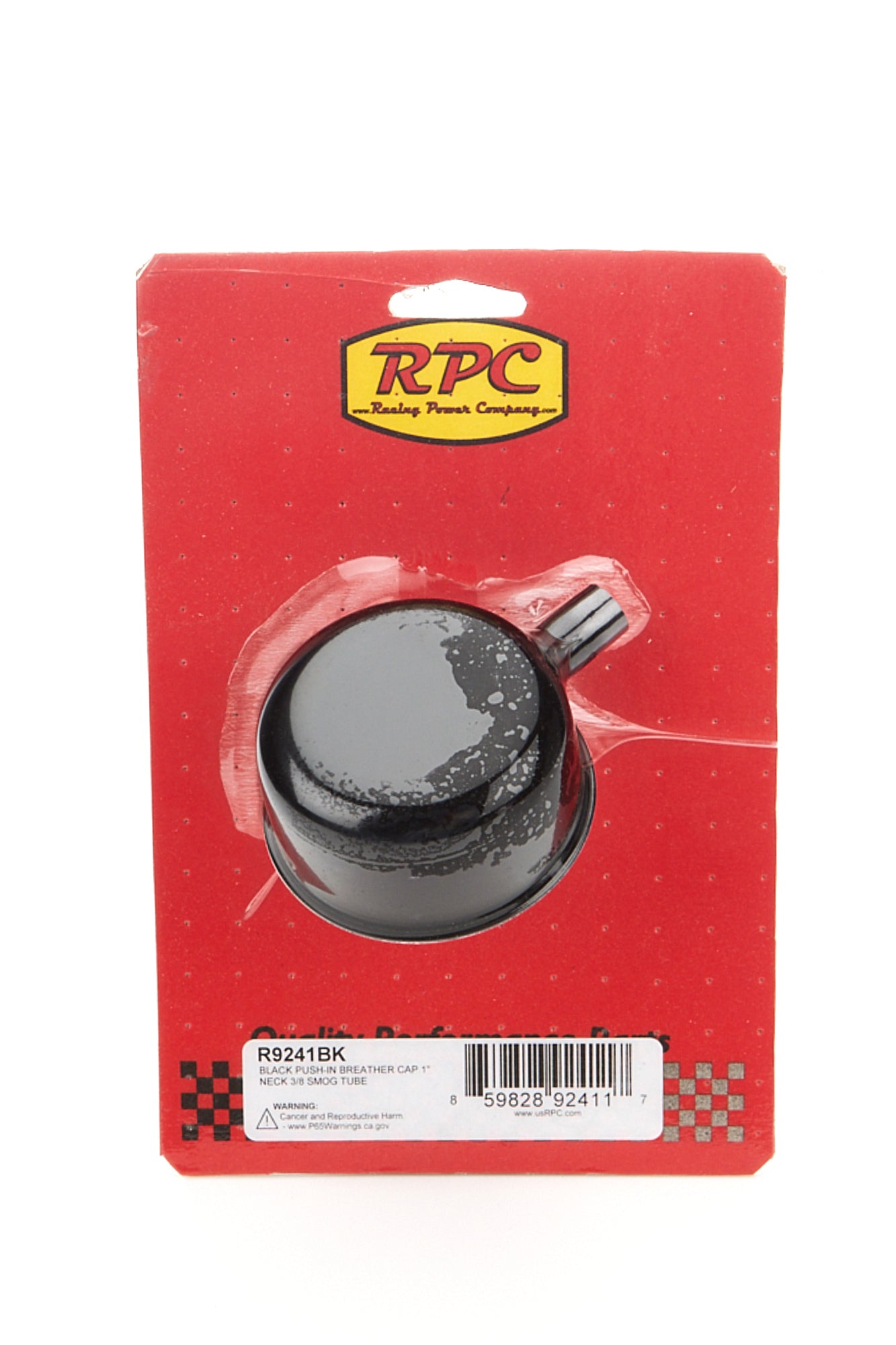 RACING POWER CO-PACKAGED Valve Cover Breather w/ Smog Tube Black Each RPCR9241BK