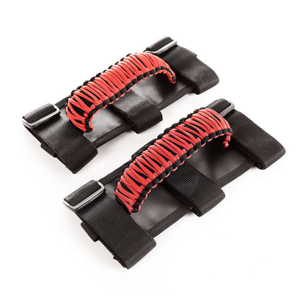 RUGGED RIDGE Paracord Grab Handles R ed/Black Pair RUG13505.31