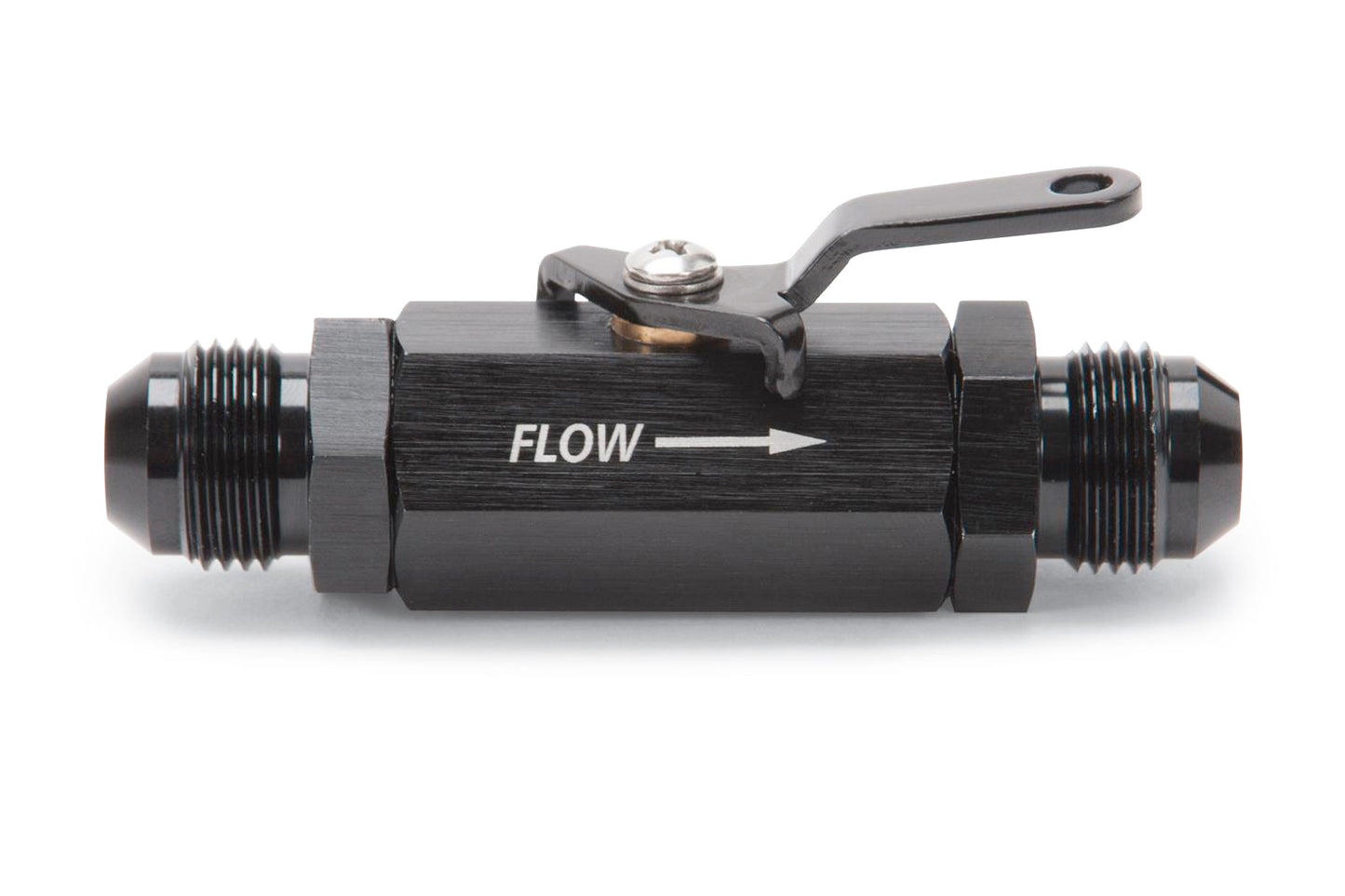 RUSSELL Shutoff Valve 8an Male Black Finish RUS650643