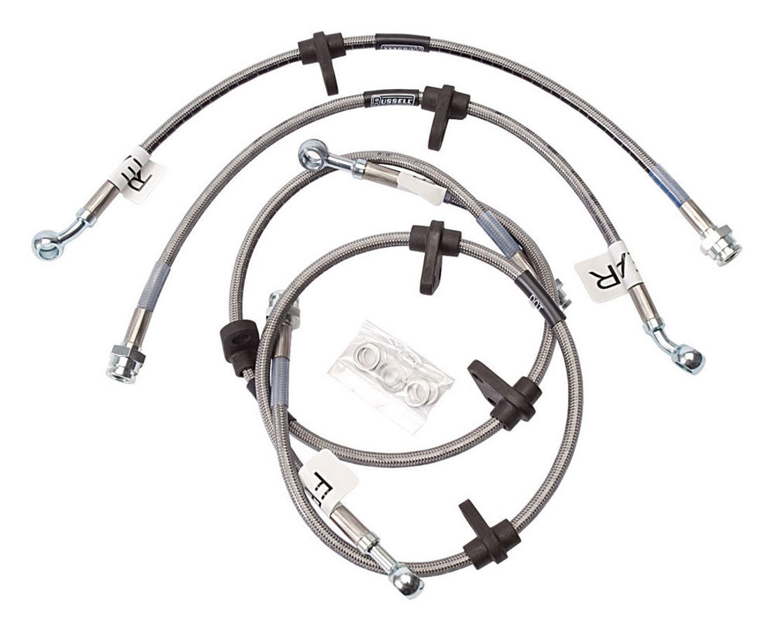 Russell SS Brake Line Kit 92-95 Honda Civic MPN RUS684600 For Honda Civic 1992-95
