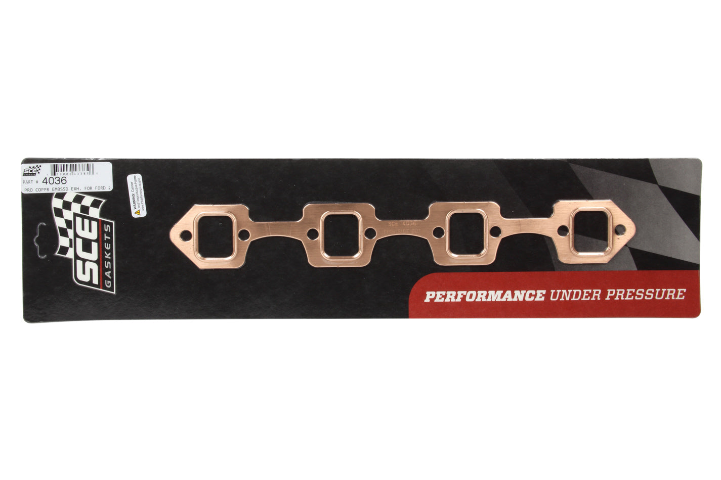 SCE GASKETS Ford Windsor Copper Embossed Exhaust Gasket SCE4036