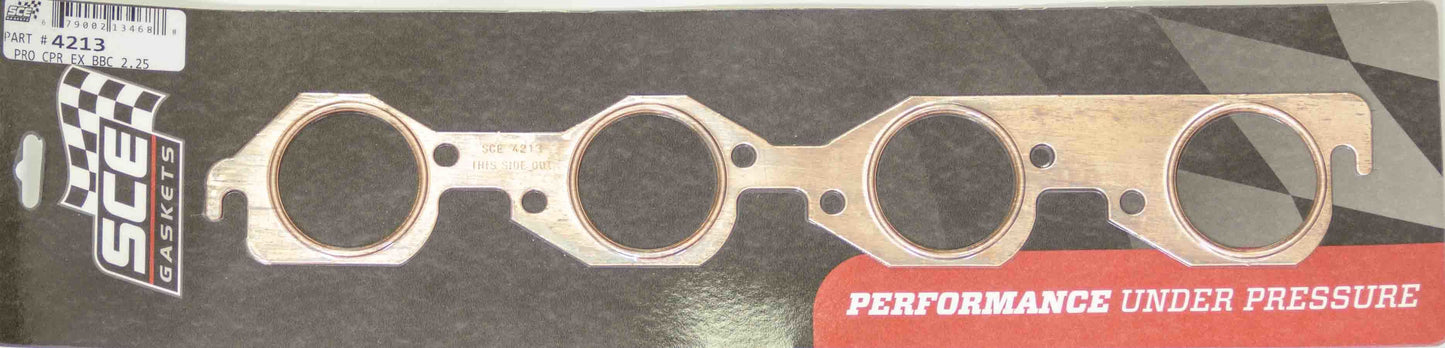 SCE GASKETS BBC Round Port Copper Exhaust Gasket Set SCE4213