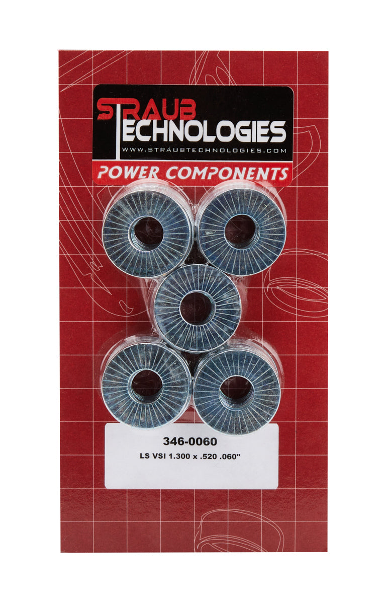 Straub Technologies Inc. Valve Spring Shims 50pk .060 GM LS Engines MPN STT346-0060 For GM LS-Series