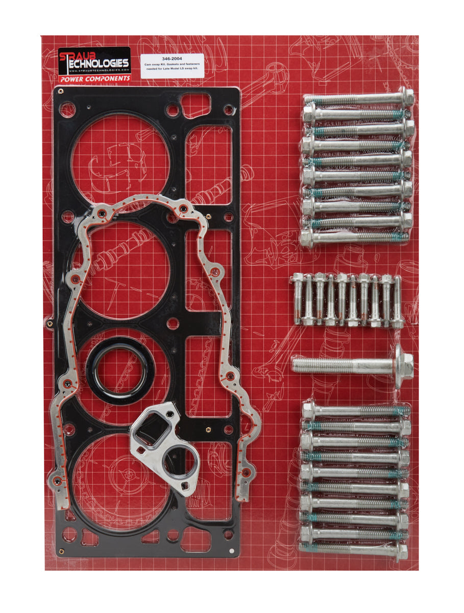 Straub Technologies Inc. Cam Change Gasket & Bolt Kit LS3 4in + Bore MPN STT346-2004 For GM LS-Series