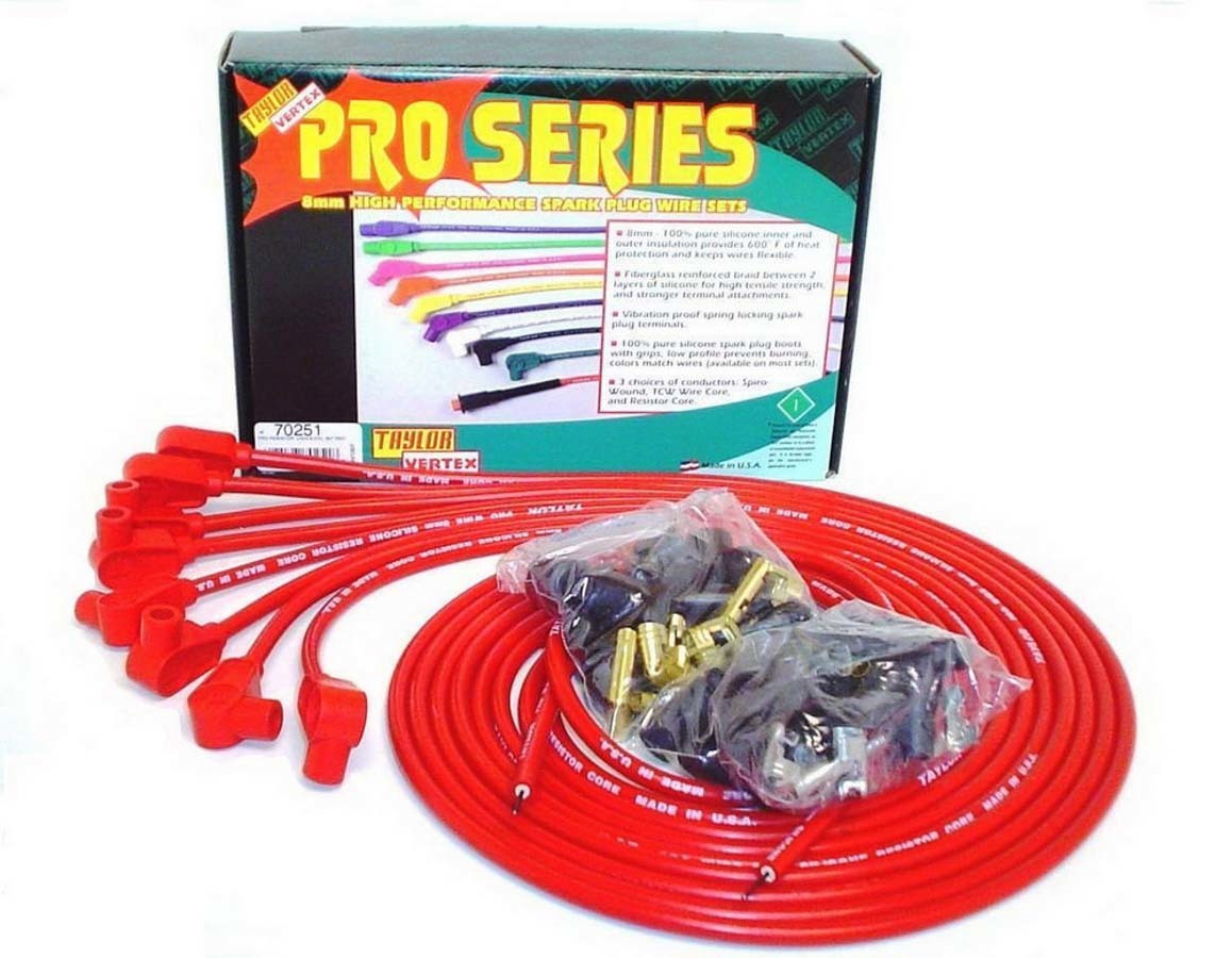 Taylor/Vertex 8mm Red Pro Wire 90 Dgr MPN TAY70251