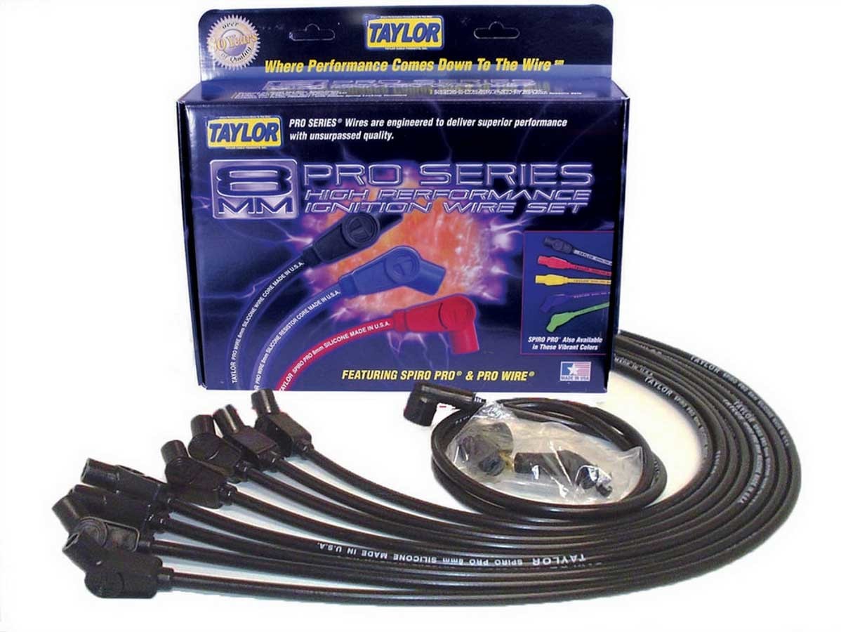 Taylor/Vertex Spark Plug Wire Set 8mm Spiro Black MPN TAY76031 For Chevy