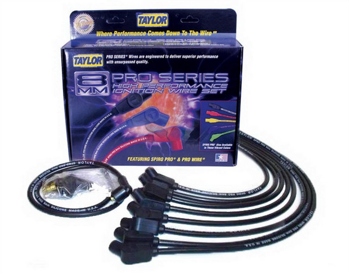 Taylor/Vertex BBC 8mm Spiro-Pro Race Plug Wire Set Black MPN TAY76032 For Chevy