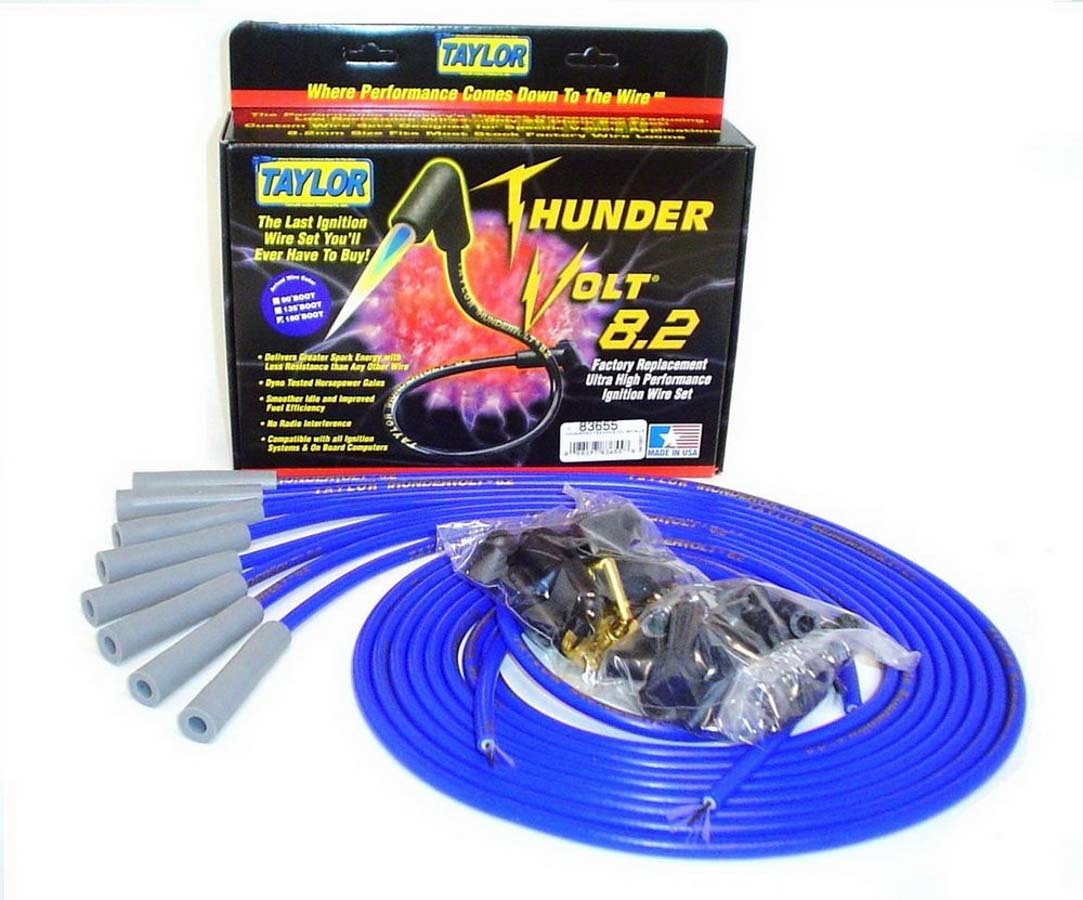 Taylor/Vertex Univ Thundervolt Plug Wire Set 180 deg Blue MPN TAY83655