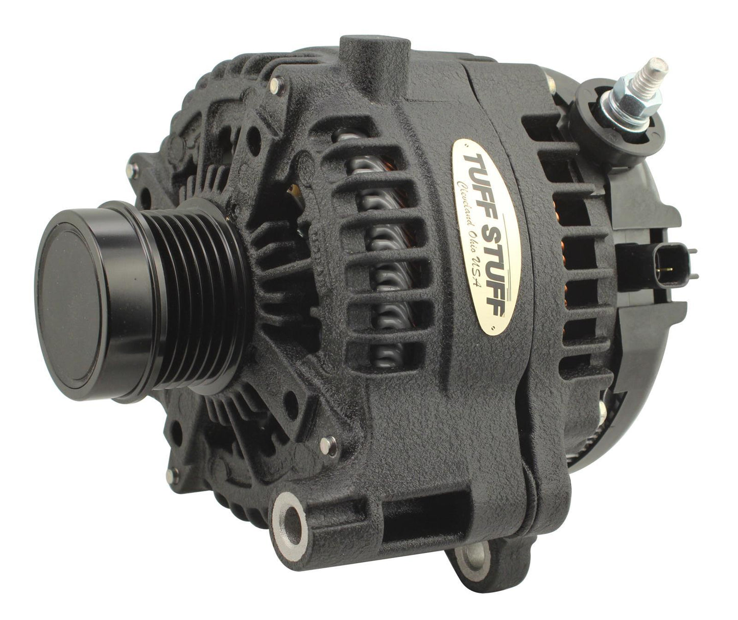 Tuff-Stuff 240Amp Alternator 18- Jeep Black Wrinkle MPN TFS7517B For Jeep Wrangler JL, Gladiator 2018-22