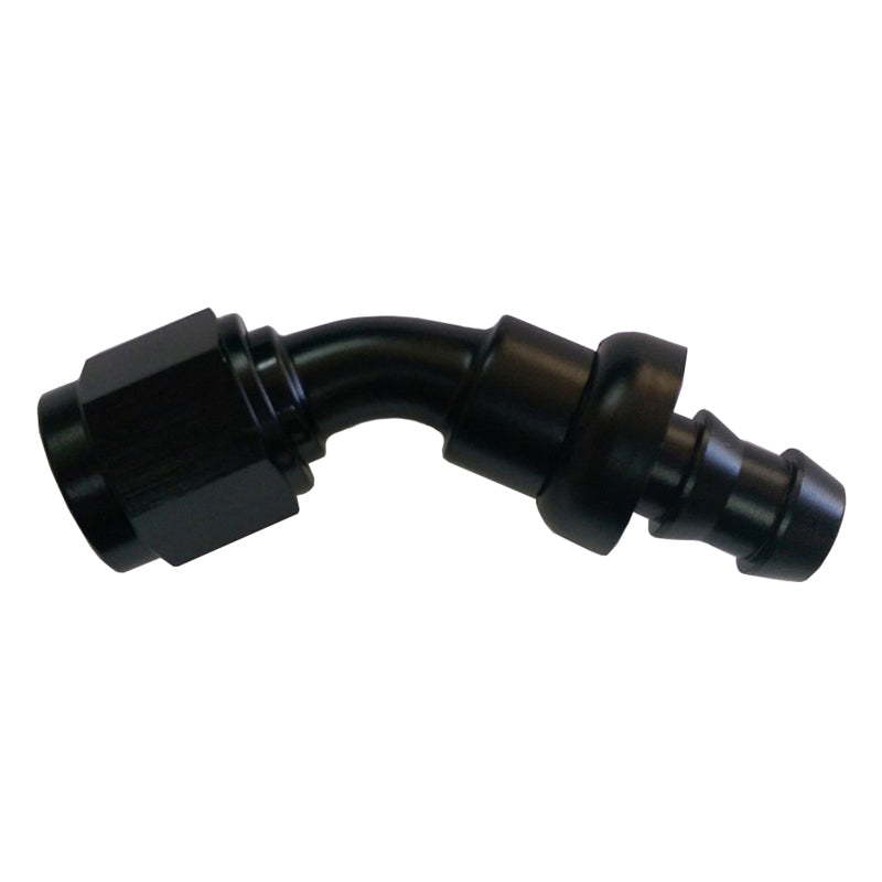 TRIPLE X RACE COMPONENTS #4 45 Degree Hose End Push Lock TXRHF-14504-BLK
