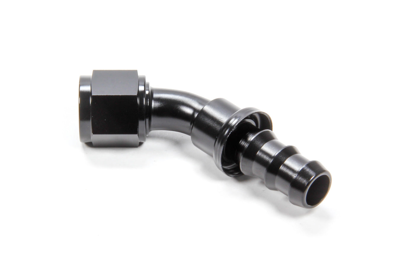 TRIPLE X RACE COMPONENTS #10 45 Degree Hose End Push Lock TXRHF-14510-BLK