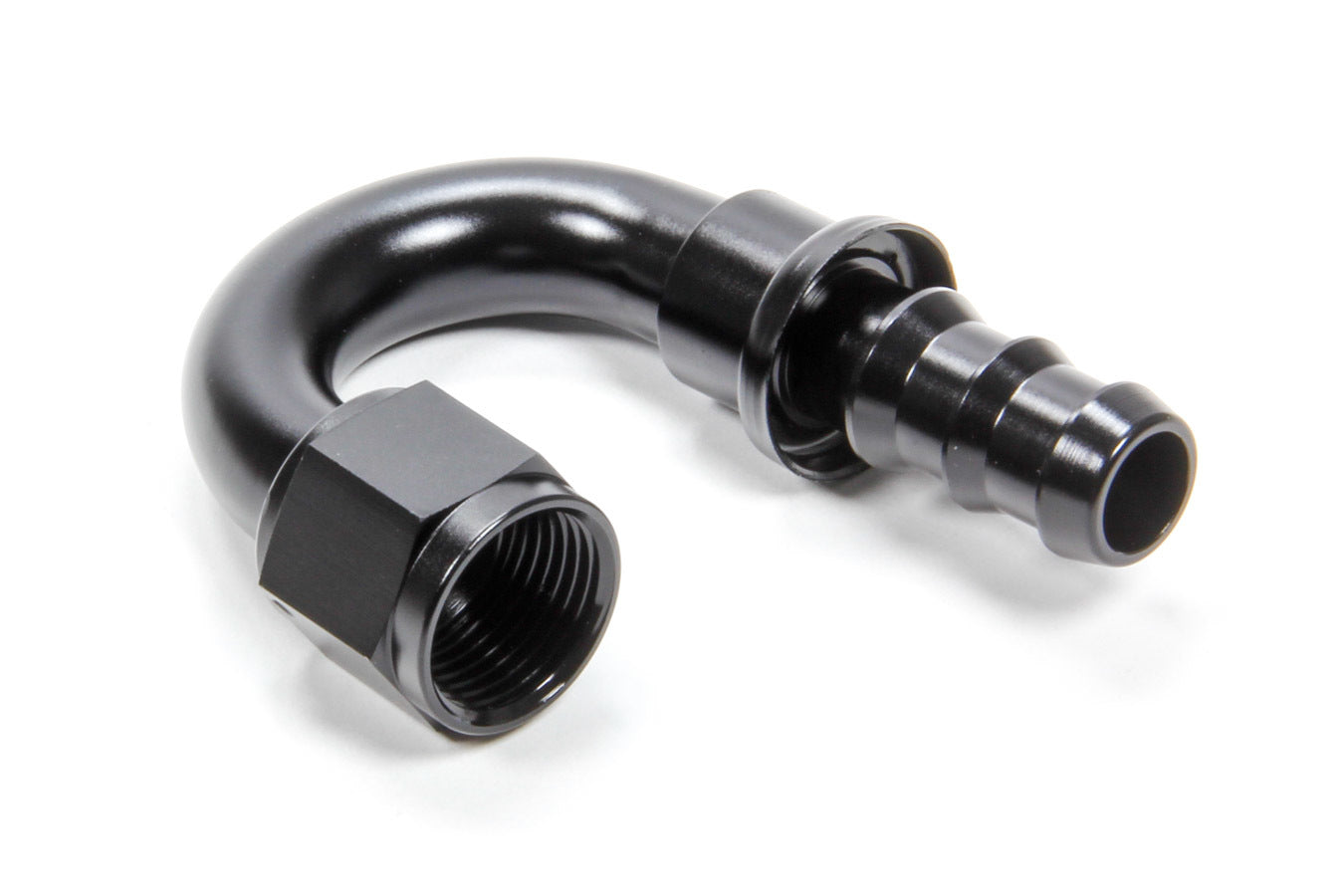 Triple X Race Components #10 180 Degree Hose End Push Lock MPN TXRHF-18010-BLK