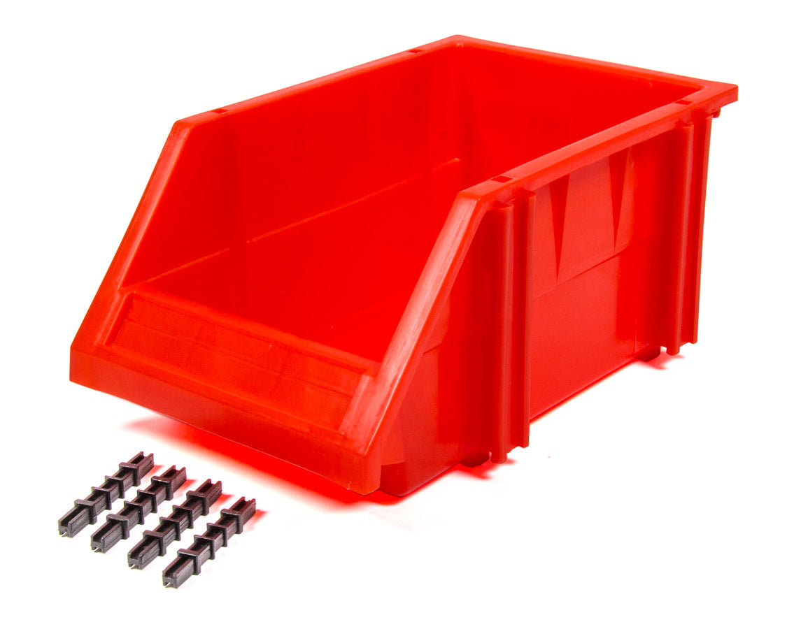 TRIPLE X RACE COMPONENTS Plastic Storage Bin Red 9-1/2 x 6-1/4 x 4-1/2 TXRPA-PBIN-8077