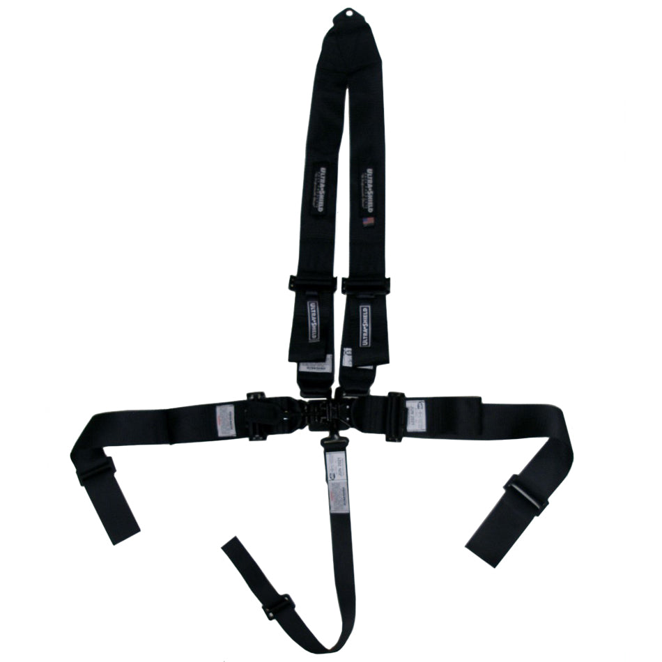 Ultra Shield Harness 5pt Black V- Shoulder Pull-Down MPN ULTHB22031V Sprint Car