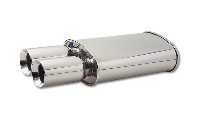 Vibrant Performance Oval Muffler 3in Inlet w/ Dual 3.5in Round Tip MPN VIB1047 For Universal use