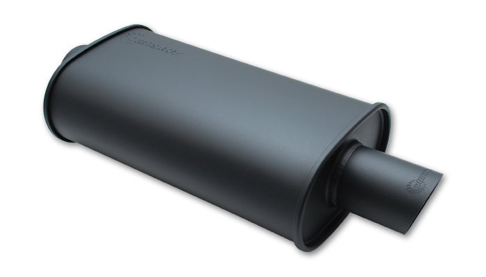 Vibrant Performance STREETPOWER FLAT BLACK O val Muffler 2.5in inlet MPN VIB1146 For Universal use