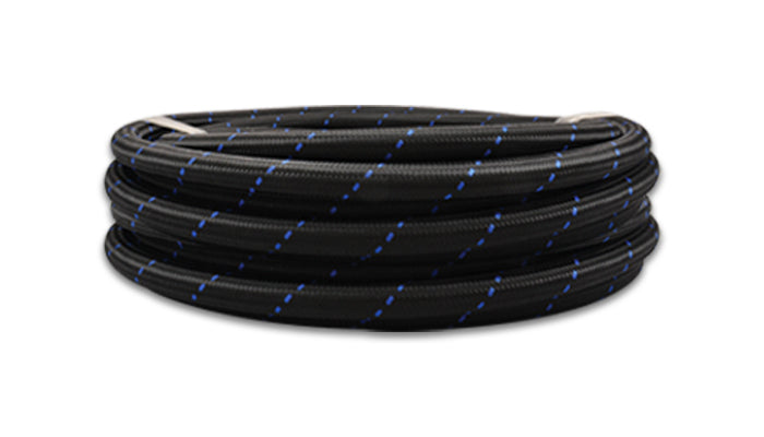 VIBRANT PERFORMANCE 10ft Roll -10 Black Blue Nylon Braided Flex Hose VIB11970B