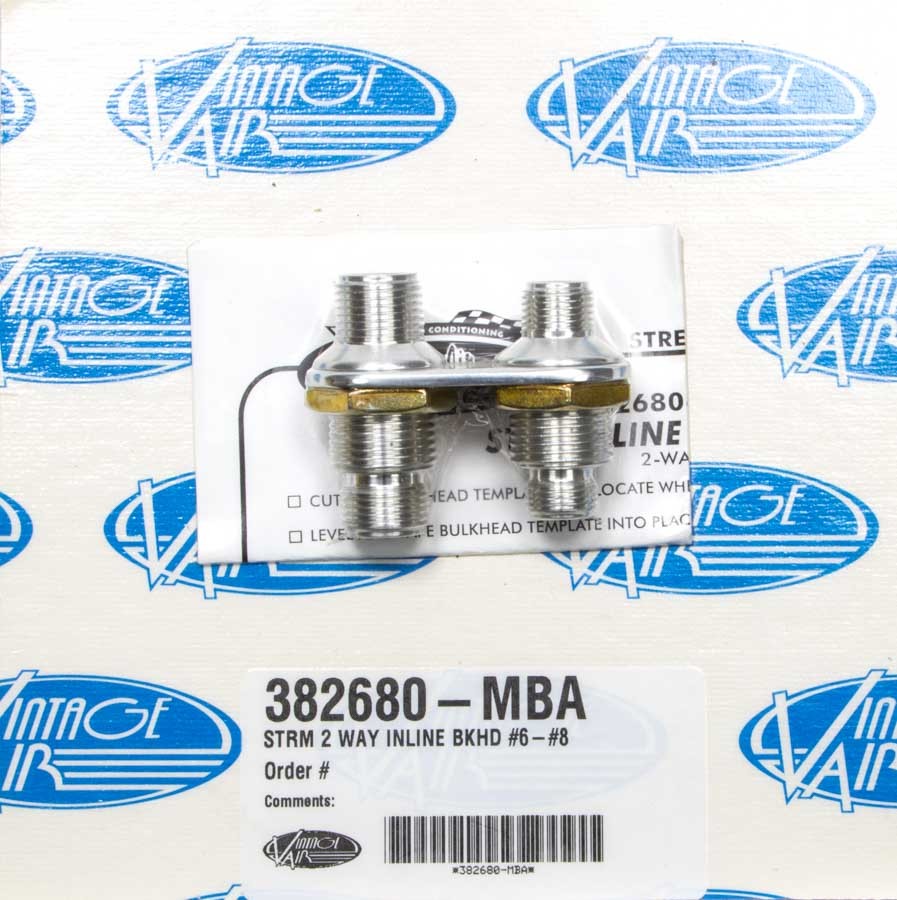 Vintage Air 2 Way Bulkhead #6/#8 MPN VIN382680-MBA