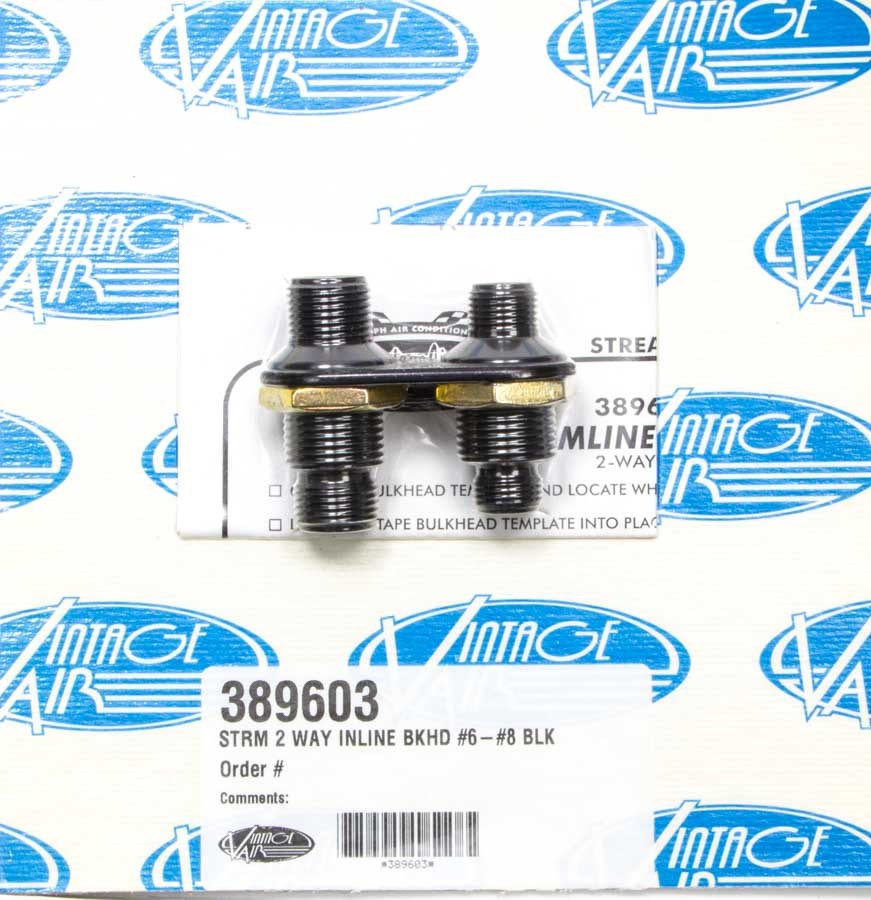 Vintage Air 2 Way In Line Bulkhead #6 and #8 O-Ring MPN VIN389603