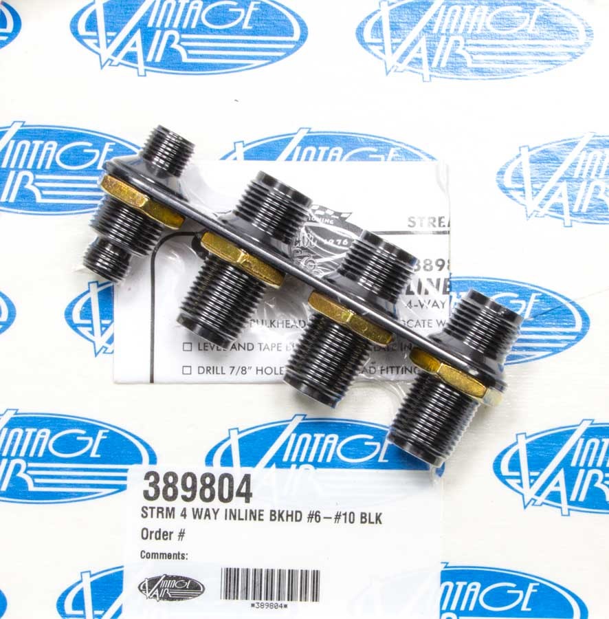 Vintage Air 4-Way In Line Bulkhead #6 and #10 O-Ring MPN VIN389804