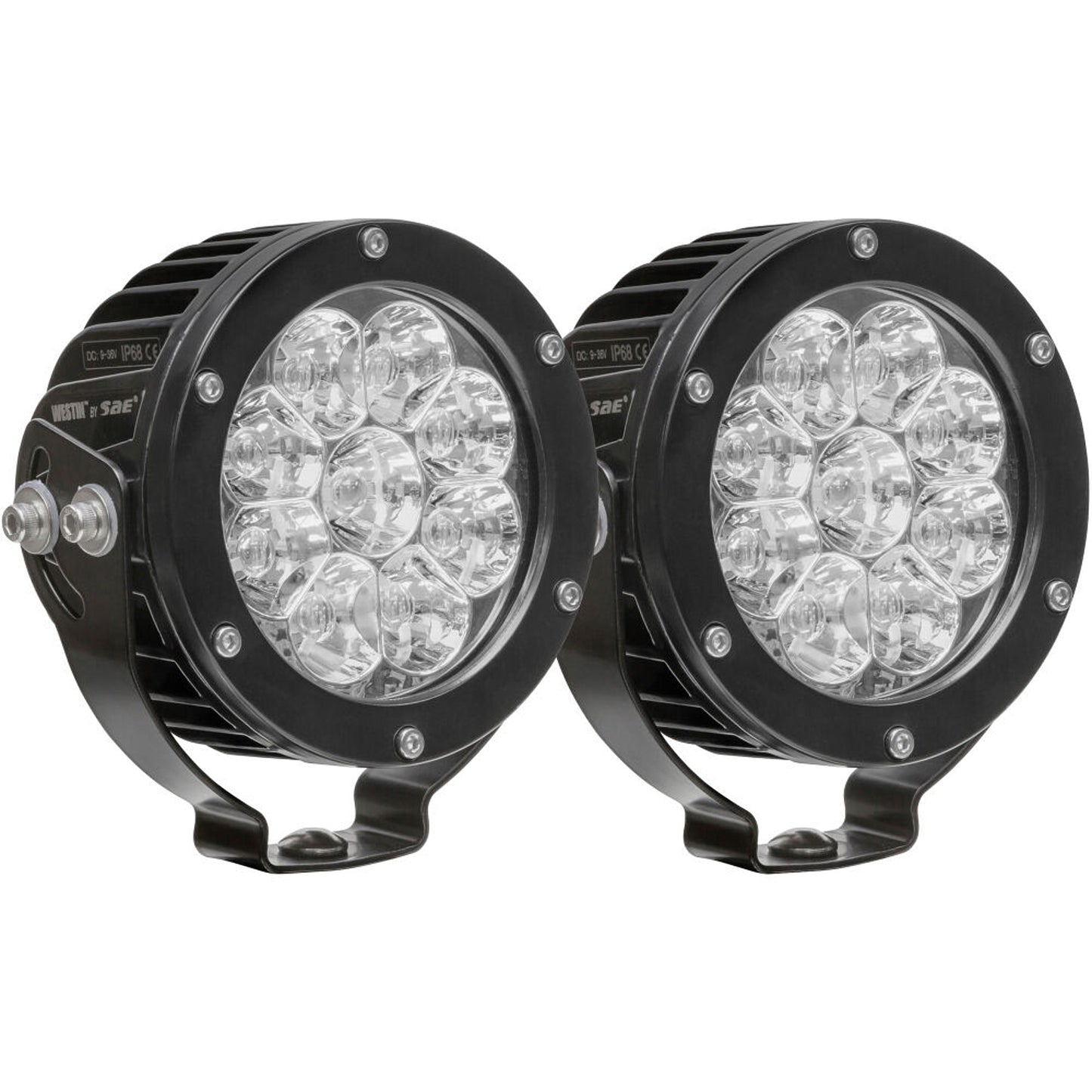 Westin Axis LED Auxiliary Light Round Flood Pattern Pair MPN WES09-12007B-PR