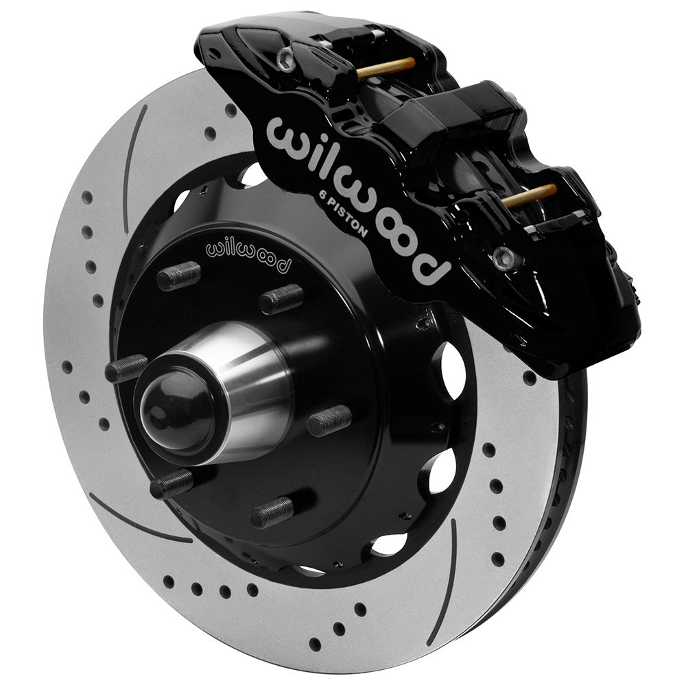 Wilwood Front Brake Kit C10 6Lug AERO6 14in Drilled Blk MPN WIL140-16459-D For GM