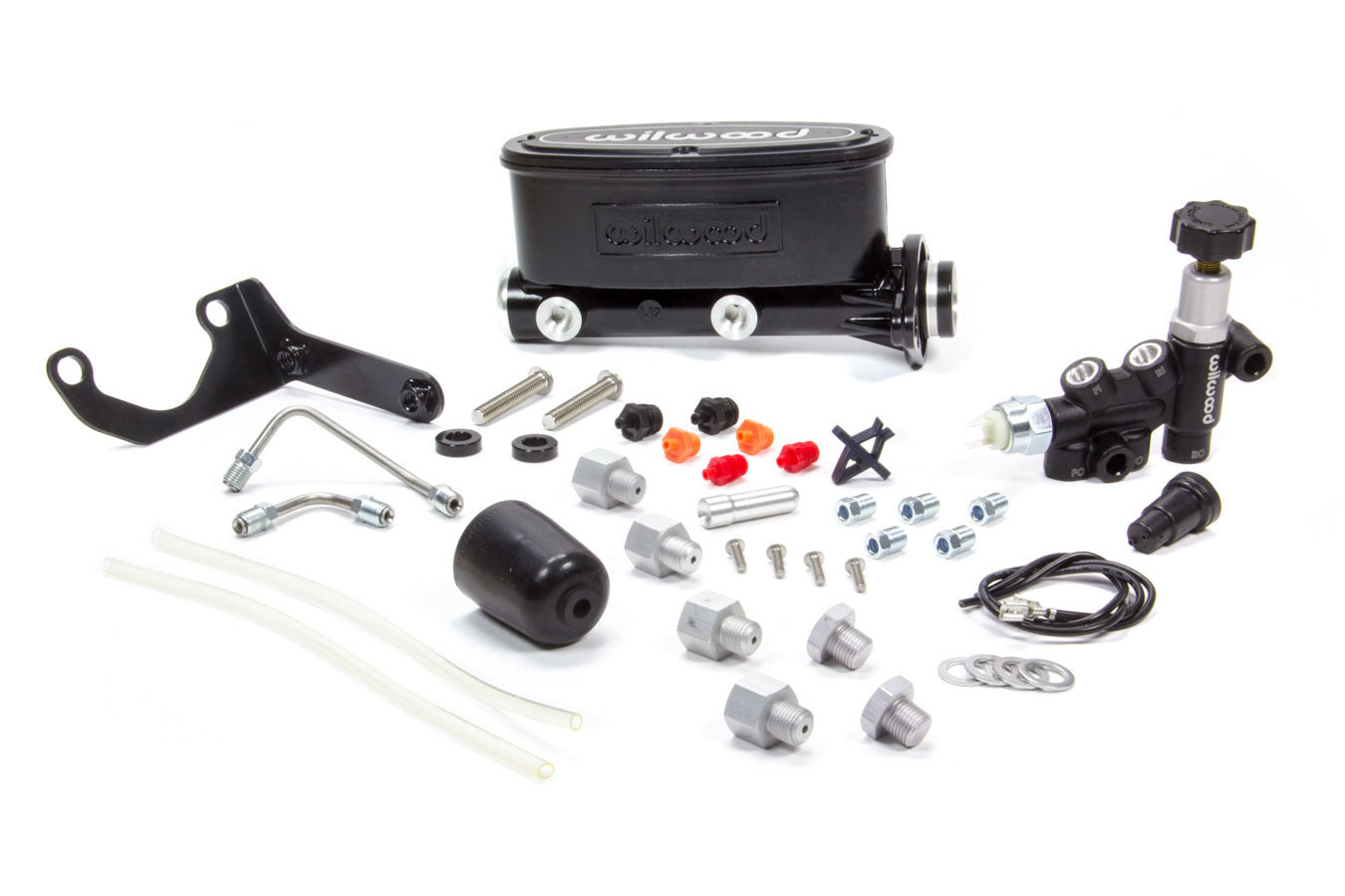 Wilwood Alum Tandem M/C Kit w/ Brkt & Prop Valve 1.12in MPN WIL261-13270-BK