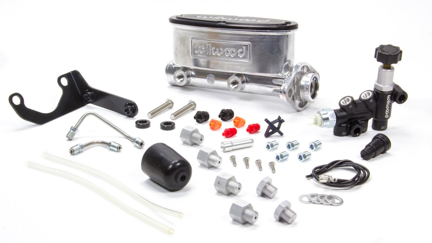 Wilwood Alum Tandem M/C Kit w/ Brkt & Prop Valve 1.12in MPN WIL261-13270-P