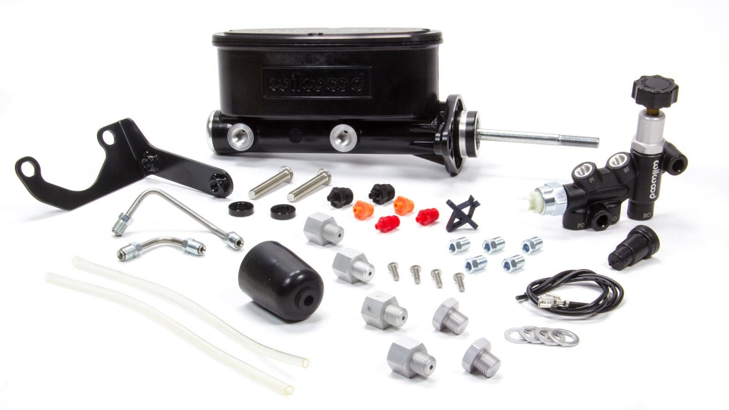 Wilwood Alum Tandem M/C Kit w/ Brkt & Prop Valve 7/8in MPN WIL261-13271-BK