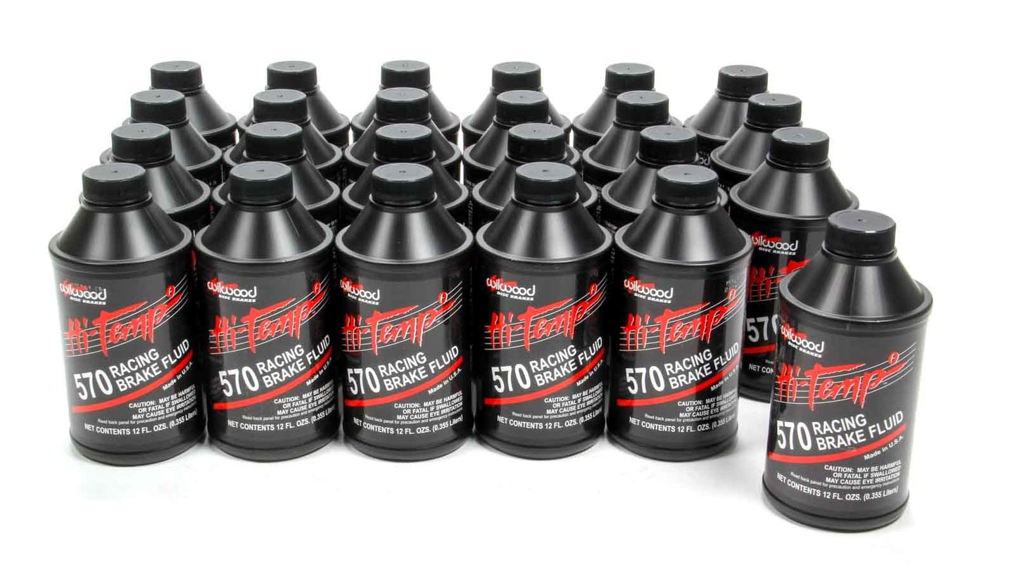 WILWOOD Brake Fluid 570 Temp Case (24) 12oz WIL290-0633