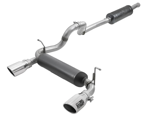 Afe Power Cat Back SS 2-1/2in Dual Out Polished Tip MPN AFE49-38066-P For Jeep, Mopar Wrangler JL, V6 2018-22