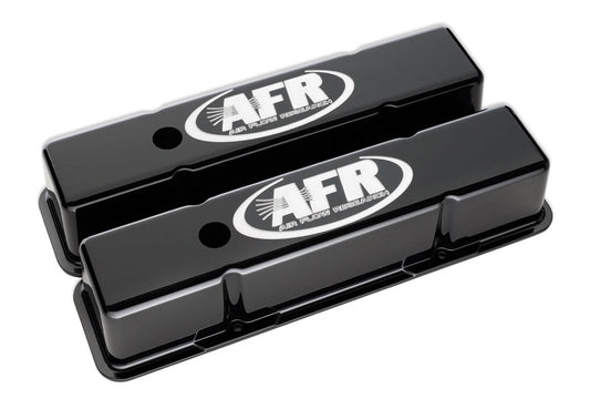 Air Flow Research  SBC Tall Alum Valve Cvr Black w/AFR Logo 6705