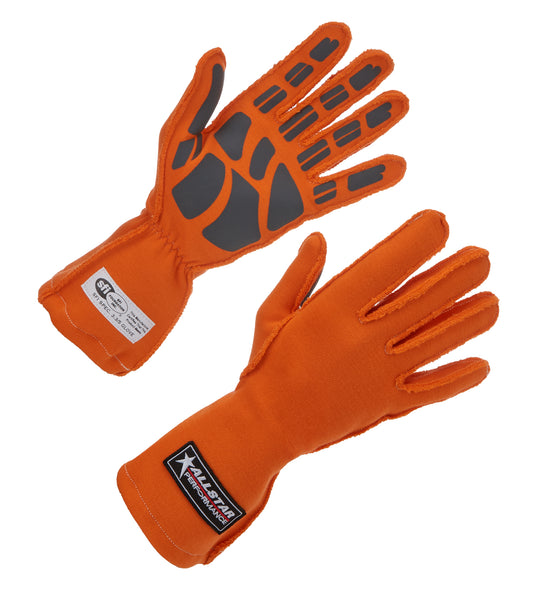 Allstar Performance  Driving Gloves SFI 3.3/5 Outseam D/L MD Orange ALL916042