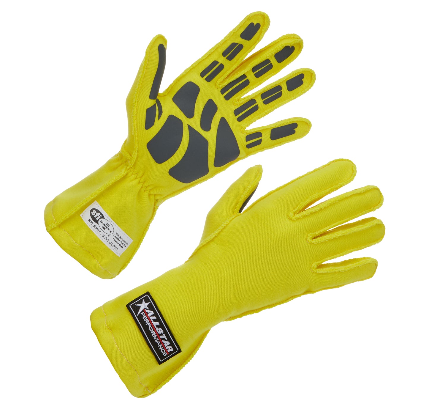 Allstar Performance  Driving Gloves SFI 3.3/5 Outseam D/L XL Yellow ALL916095