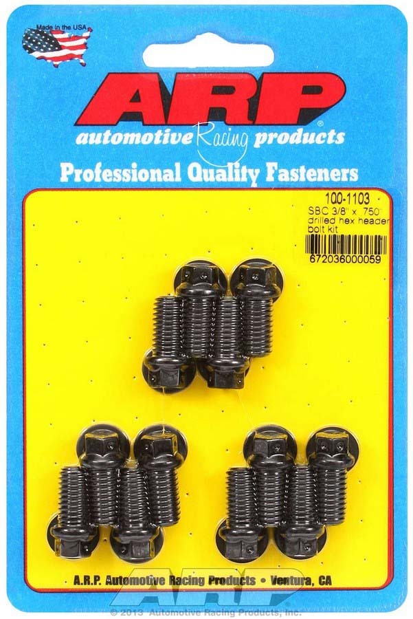 Arp Header Bolt Kit - 6pt. 3/8 x .750 UHL (12) MPN ARP100-1103 For Chevy