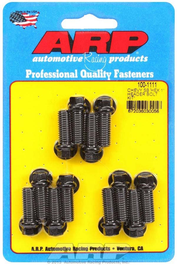 Arp Header Bolt Kit - 6pt. 3/8 x 1.00 UHL (12) MPN ARP100-1111 For Chevy