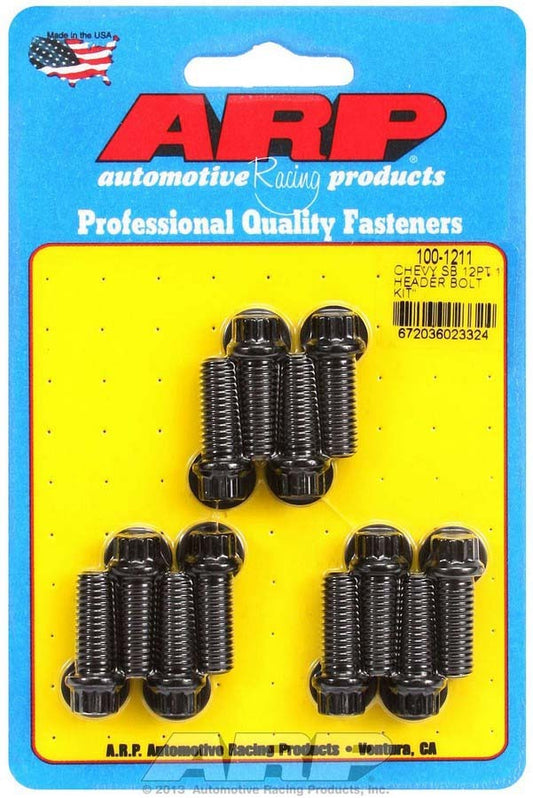 Arp Header Bolt Kit - 12pt. 3/8 x 1.00 UHL (12) MPN ARP100-1211 For Chevy