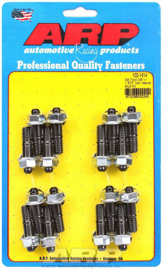 Arp Header Stud Kit - 6pt. 3/8 x 1.670 OAL (16) MPN ARP100-1414 For Ford