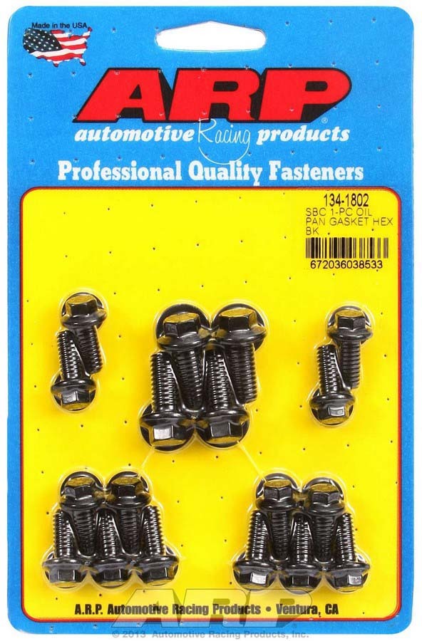 Arp SBC Oil Pan Bolt Kit - 6pt. MPN ARP134-1802 For Chevy